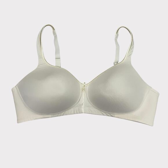 Vanity Fair Silky Cream Beaded Bow Padded Bra - Picture 1 of 7